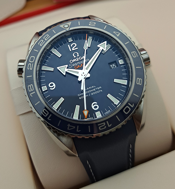 Omega Seamaster Blue Planet Ocean 600M Co-Axial GMT Titanium wristwatch Ref. 232.92.44.22.03.001